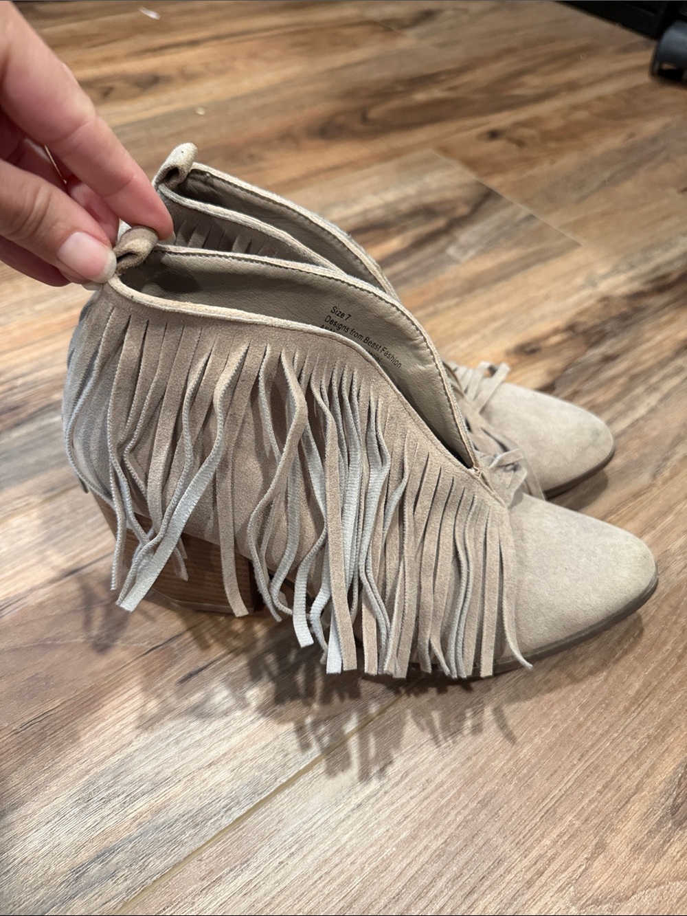 Fringed Suede Ankle Boots